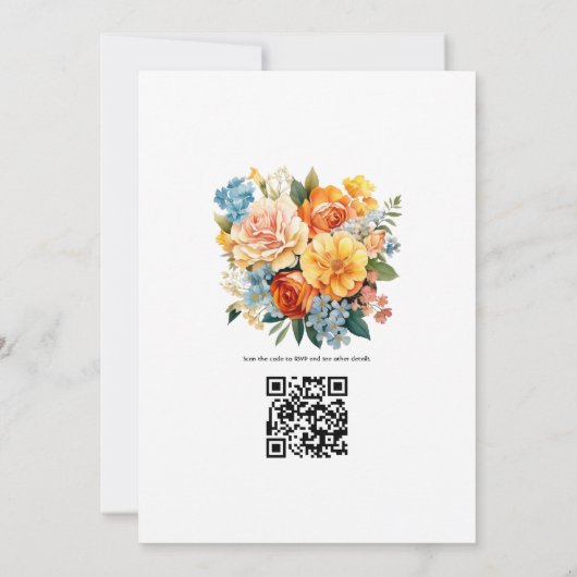 Earth Tones Floral Wedding Einladung (Rückseite)