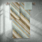 Earth Tones Gold Christmas Pattern#28 ID1009 Badhandtuch Set