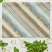 Earth Tones Gold Christmas Pattern#28 ID1009 Geschirrtuch (Gefaltet)