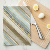 Earth Tones Gold Christmas Pattern#28 ID1009 Geschirrtuch (Viertel Falte)