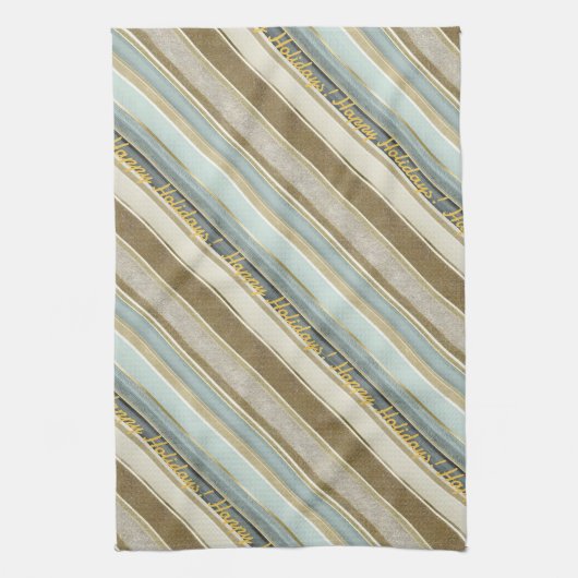 Earth Tones Gold Christmas Pattern#28 ID1009 Geschirrtuch (Vertikal)