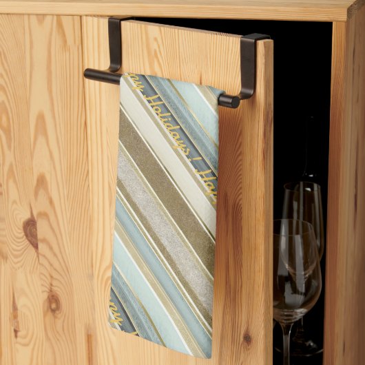 Earth Tones Gold Christmas Pattern#28 ID1009 Geschirrtuch (Drittel gefaltet)