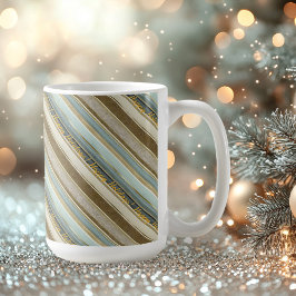 Earth Tones Gold Christmas Pattern#28 ID1009 Kaffeetasse