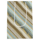 Earth Tones Gold Christmas Pattern#28 ID1009 Mittlere Geschenktüte (Rückseite)