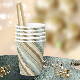 Earth Tones Gold Christmas Pattern#28 ID1009 Pappbecher