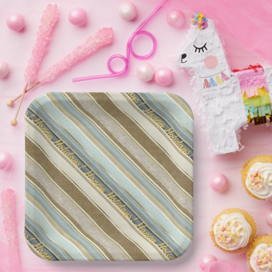 Earth Tones Gold Christmas Pattern#28 ID1009 Pappteller (Party)