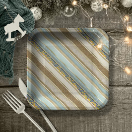 Earth Tones Gold Christmas Pattern#28 ID1009 Pappteller