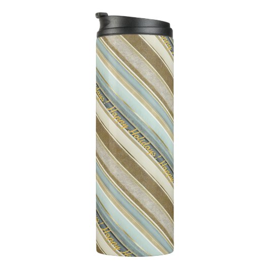 Earth Tones Gold Christmas Pattern#28 ID1009 Thermosbecher (Nach rechts gedreht)