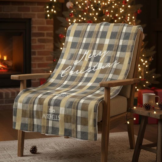 Earth Tones Gold Weihnachtsmuster#7 ID1009 Fleecedecke