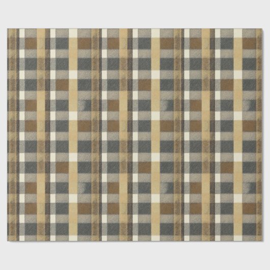 Earth Tones Gold Weihnachtsmuster#7 ID1009 Geschenkpapier (Flach)