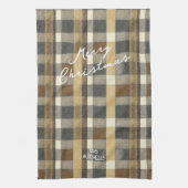 Earth Tones Gold Weihnachtsmuster#7 ID1009 Geschirrtuch (Vertikal)