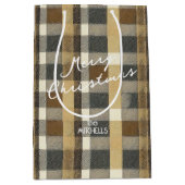 Earth Tones Gold Weihnachtsmuster#7 ID1009 Mittlere Geschenktüte (Vorderseite)