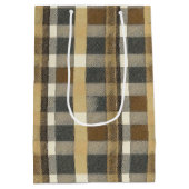 Earth Tones Gold Weihnachtsmuster#7 ID1009 Mittlere Geschenktüte (Rückseite)