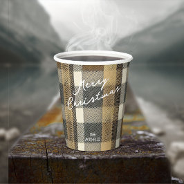 Earth Tones Gold Weihnachtsmuster#7 ID1009 Pappbecher