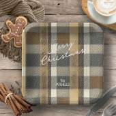 Earth Tones Gold Weihnachtsmuster#7 ID1009 Pappteller
