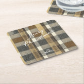 Earth Tones Gold Weihnachtsmuster#7 ID1009 Rechteckiger Pappuntersetzer (angewinkelt)