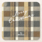 Earth Tones Gold Weihnachtsmuster#7 ID1009 Rechteckiger Pappuntersetzer (Vorderseite)
