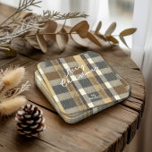 Earth Tones Gold Weihnachtsmuster#7 ID1009 Rechteckiger Pappuntersetzer