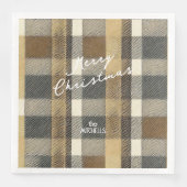 Earth Tones Gold Weihnachtsmuster#7 ID1009 Serviette (Vorderseite)