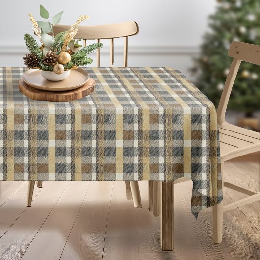 Earth Tones Gold Weihnachtsmuster#7 ID1009 Tischdecke