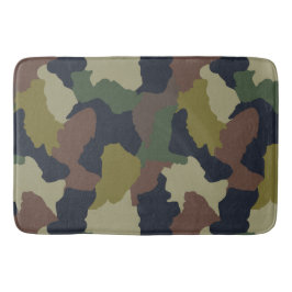 Earth Tones Green Brown Camouflage Badematte