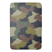 Earth Tones Green Brown Camouflage Badematte (Vorderseite Vertikal)