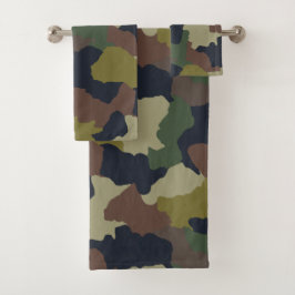 Earth Tones Green und Brown Camouflage Badhandtuch Set
