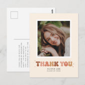 Earth Tones Groovy Retro Abschluss Vielen Dank Postkarte (Vorne/Hinten)