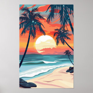 Earth Tones Minimalistisch Boho Style Vector Illus Poster