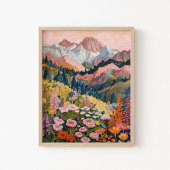 Earth Tones Mountain Wildblume Malerei 16x20" Poster