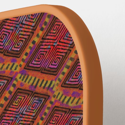 Earth Tones Mud Tuch Inspiriertes Muster Pickleball Schläger (Linke Seite)