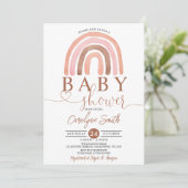 Earth Tones Rainbow Baby Shower Einladung (Stehend Vorderseite)