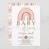 Earth Tones Rainbow Baby Shower Einladung (Vorne/Hinten)