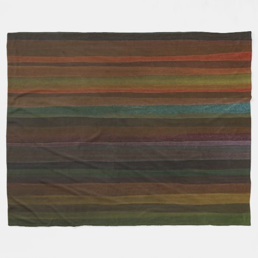 Earth Tones Stripe Fleece Blanket (Vorderseite (Horizontal))