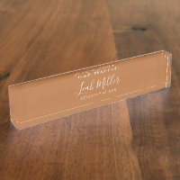 Earth Tones Terracotta Schreibtisch Name Plakat