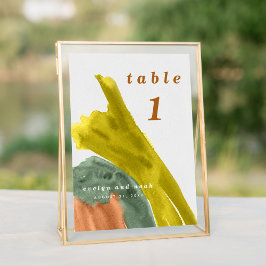 Earth Tones Watercolor Tischnummer