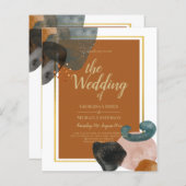 Earth Tones Wedding Terracotta Green Gold Abstrakt (Vorne/Hinten)