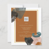 Earth Tones Wedding Terracotta Green Gold Abstrakt (Rückseite)