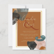 Earth Tones Wedding Terracotta Green Gold Abstrakt
