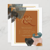 Earth Tones Wedding Terracotta Green Gold Abstrakt (Vorne/Hinten)