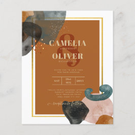 Earth Tones Wedding Terracotta Green Gold Abstrakt Flyer