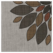 Earth Tones Woven Floral Look Linenstoff Stoff (Nahaufnahme)