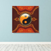 Earth Tribal New Age Yin Yang Wrapped Canvas Leinwanddruck (Insitu (Holzboden))