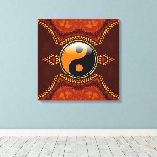 Earth Tribal New Age Yin Yang Wrapped Canvas Leinwanddruck (Insitu (Holzboden))