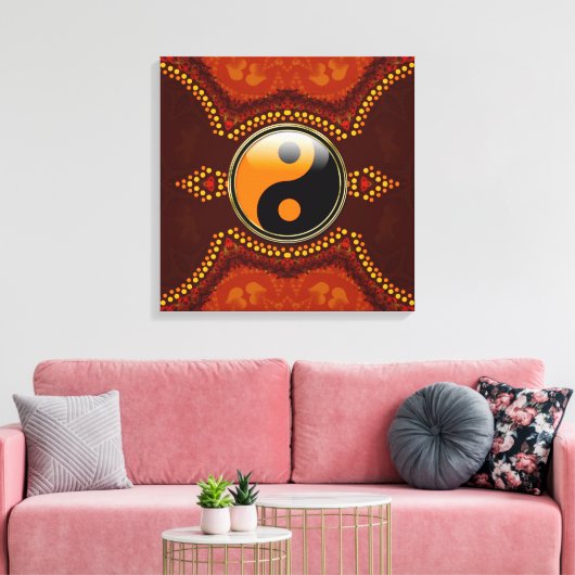 Earth Tribal New Age Yin Yang Wrapped Canvas Leinwanddruck (Insitu (Wohnzimmer))