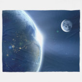EARTH und MOON Fleecedecke (Vorderseite (Horizontal))
