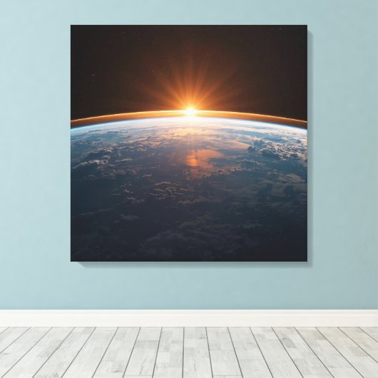 Earth View From Space | Blue Planet Astronaut  Leinwanddruck (Insitu (Holzboden))