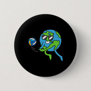 Earth Volleyll Earth Day Environmental Awareness S Button