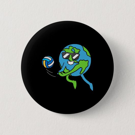 Earth Volleyll Earth Day Environmental Awareness S Button (Vorderseite)