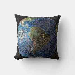 Earth Wave Collage Kissen